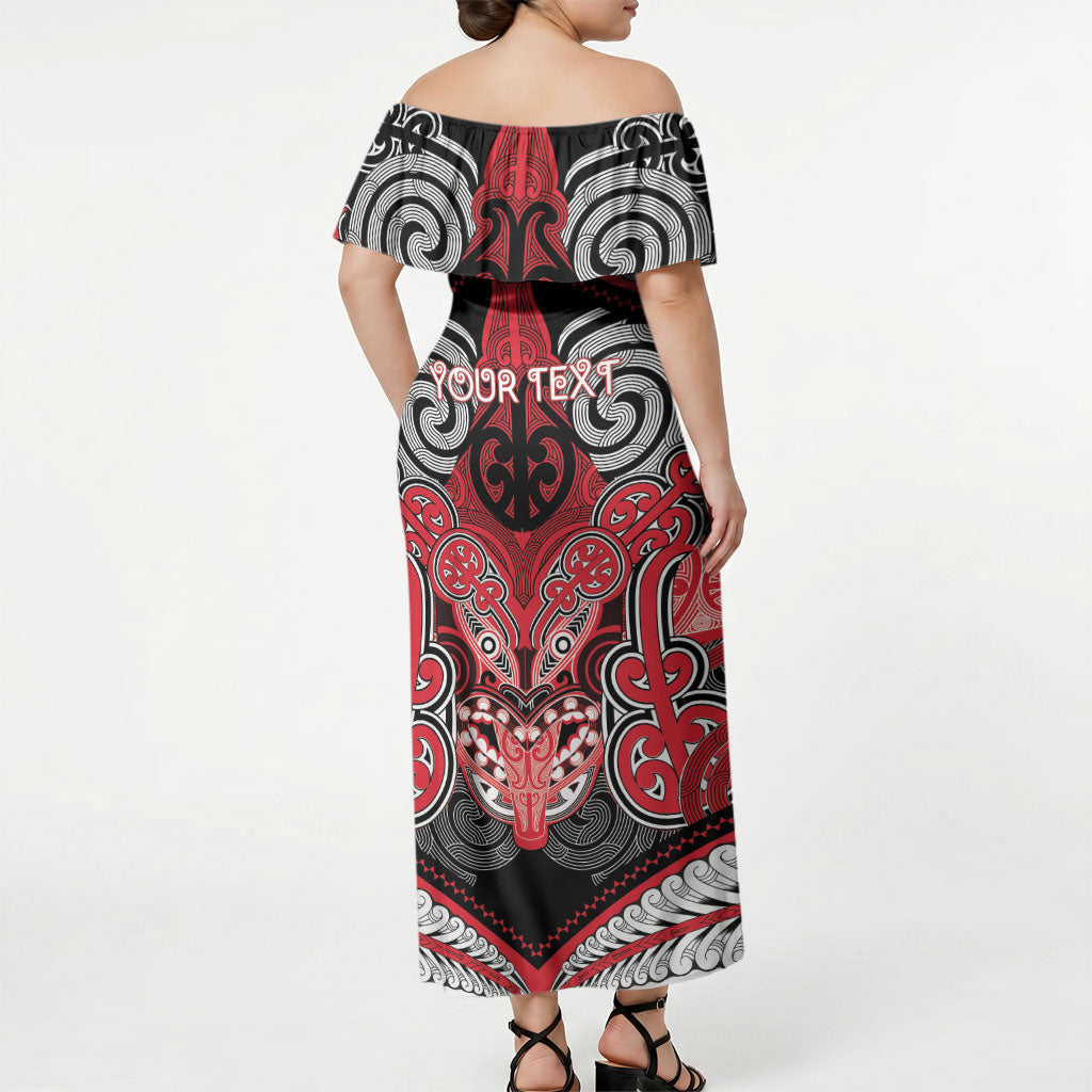 Aotearoa Iwi Te Arawa Personalised Off Shoulder Maxi Dress Maori Kowhaiwhai Pattern LT19 - Polynesian Pride
