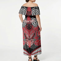 Aotearoa Iwi Te Arawa Personalised Off Shoulder Maxi Dress Maori Kowhaiwhai Pattern LT19 - Polynesian Pride