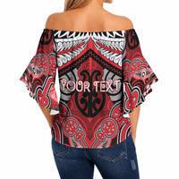 Aotearoa Iwi Te Arawa Personalised Off Shoulder Wrap Waist Top Maori Kowhaiwhai Pattern LT19 - Polynesian Pride