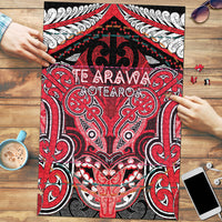 Aotearoa Iwi Te Arawa Puzzle Maori Kowhaiwhai Pattern LT19 Red - Polynesian Pride