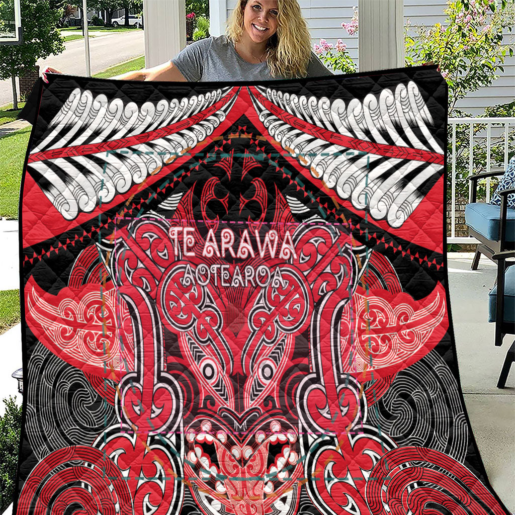 Aotearoa Iwi Te Arawa Quilt Maori Kowhaiwhai Pattern LT19 Red - Polynesian Pride