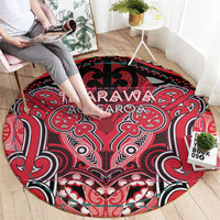 Aotearoa Iwi Te Arawa Round Carpet Maori Kowhaiwhai Pattern LT19 - Polynesian Pride