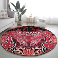 Aotearoa Iwi Te Arawa Round Carpet Maori Kowhaiwhai Pattern LT19 - Polynesian Pride