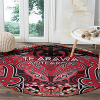 Aotearoa Iwi Te Arawa Round Carpet Maori Kowhaiwhai Pattern LT19 - Polynesian Pride