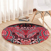 Aotearoa Iwi Te Arawa Round Carpet Maori Kowhaiwhai Pattern LT19 - Polynesian Pride