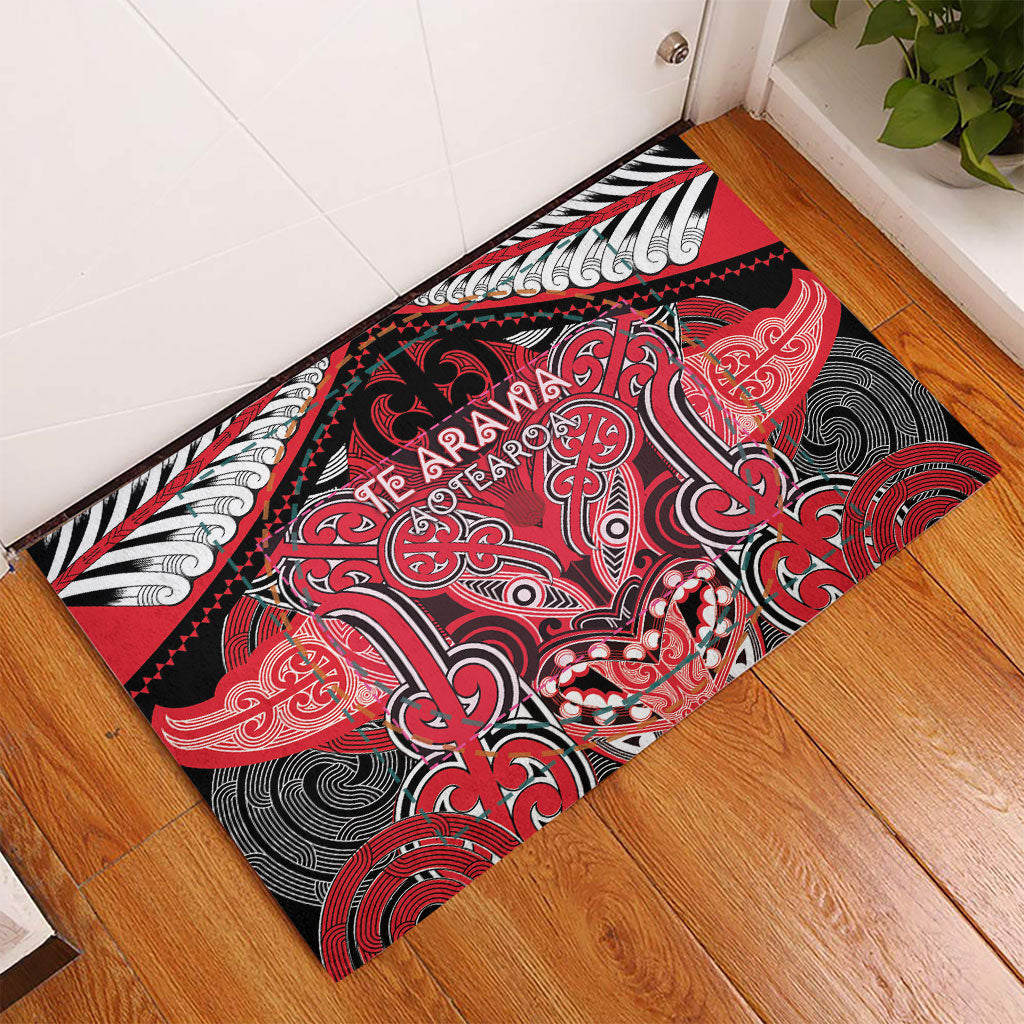 Aotearoa Iwi Te Arawa Rubber Doormat Maori Kowhaiwhai Pattern LT19 - Polynesian Pride