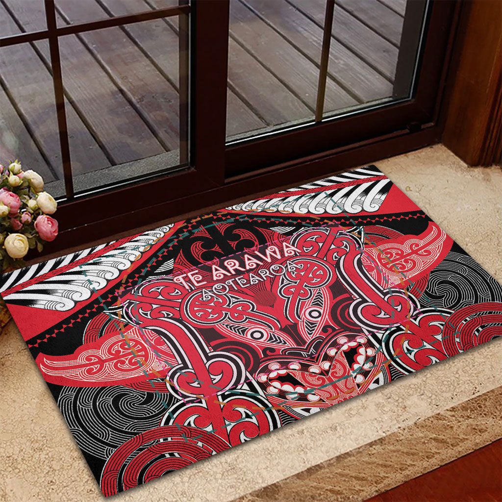 Aotearoa Iwi Te Arawa Rubber Doormat Maori Kowhaiwhai Pattern LT19 - Polynesian Pride