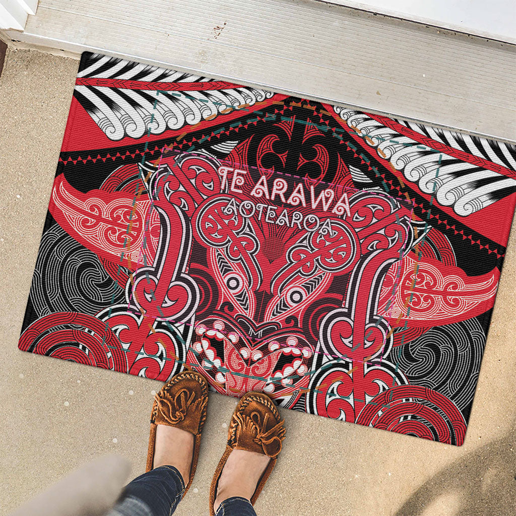 Aotearoa Iwi Te Arawa Rubber Doormat Maori Kowhaiwhai Pattern LT19 - Polynesian Pride