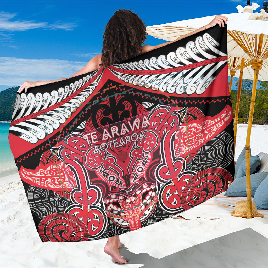 Aotearoa Iwi Te Arawa Sarong Maori Kowhaiwhai Pattern LT19 One Size 44 x 66 inches Red - Polynesian Pride