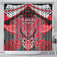 Aotearoa Iwi Te Arawa Shower Curtain Maori Kowhaiwhai Pattern LT19 - Polynesian Pride