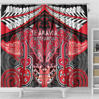 Aotearoa Iwi Te Arawa Shower Curtain Maori Kowhaiwhai Pattern LT19 - Polynesian Pride