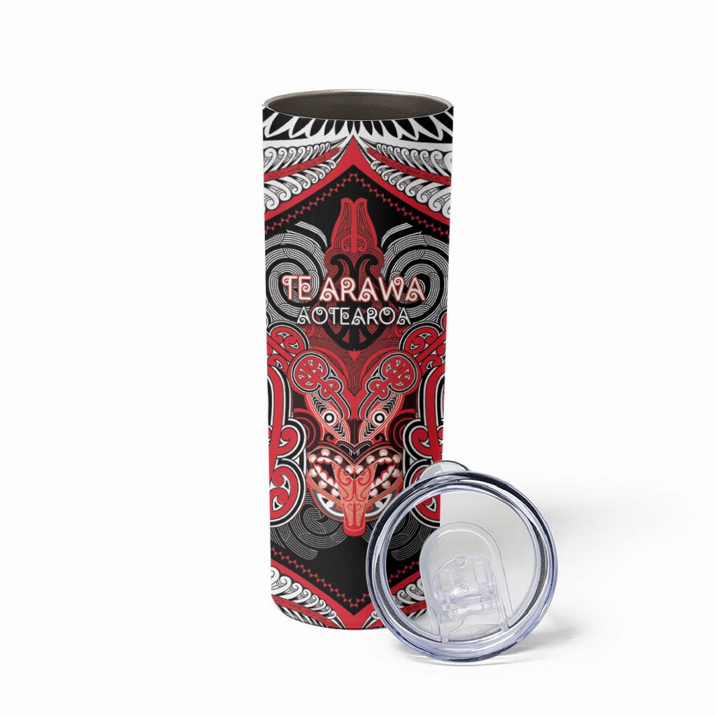 Aotearoa Iwi Te Arawa Personalised Skinny Tumbler Maori Kowhaiwhai Pattern LT19 - Polynesian Pride