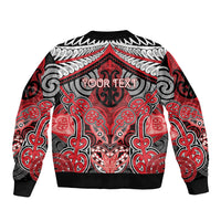 Aotearoa Iwi Te Arawa Personalised Sleeve Zip Bomber Jacket Maori Kowhaiwhai Pattern LT19 - Polynesian Pride