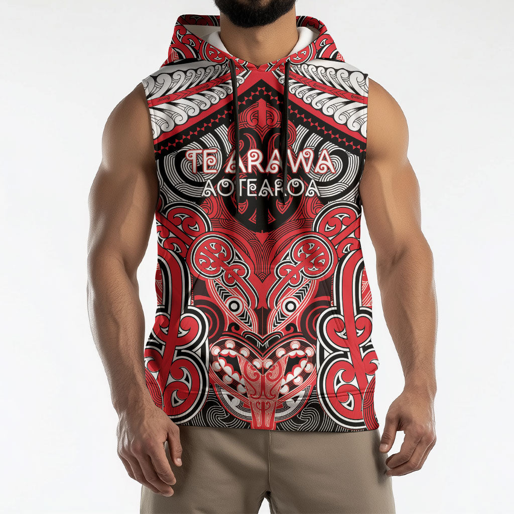 Aotearoa Iwi Te Arawa Personalised Sleeveless Hoodie Maori Kowhaiwhai Pattern LT19 - Polynesian Pride
