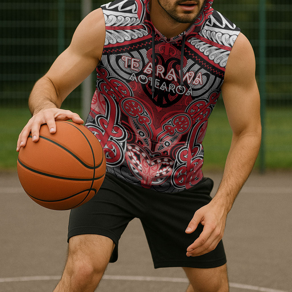 Aotearoa Iwi Te Arawa Personalised Sleeveless Hoodie Maori Kowhaiwhai Pattern LT19 - Polynesian Pride