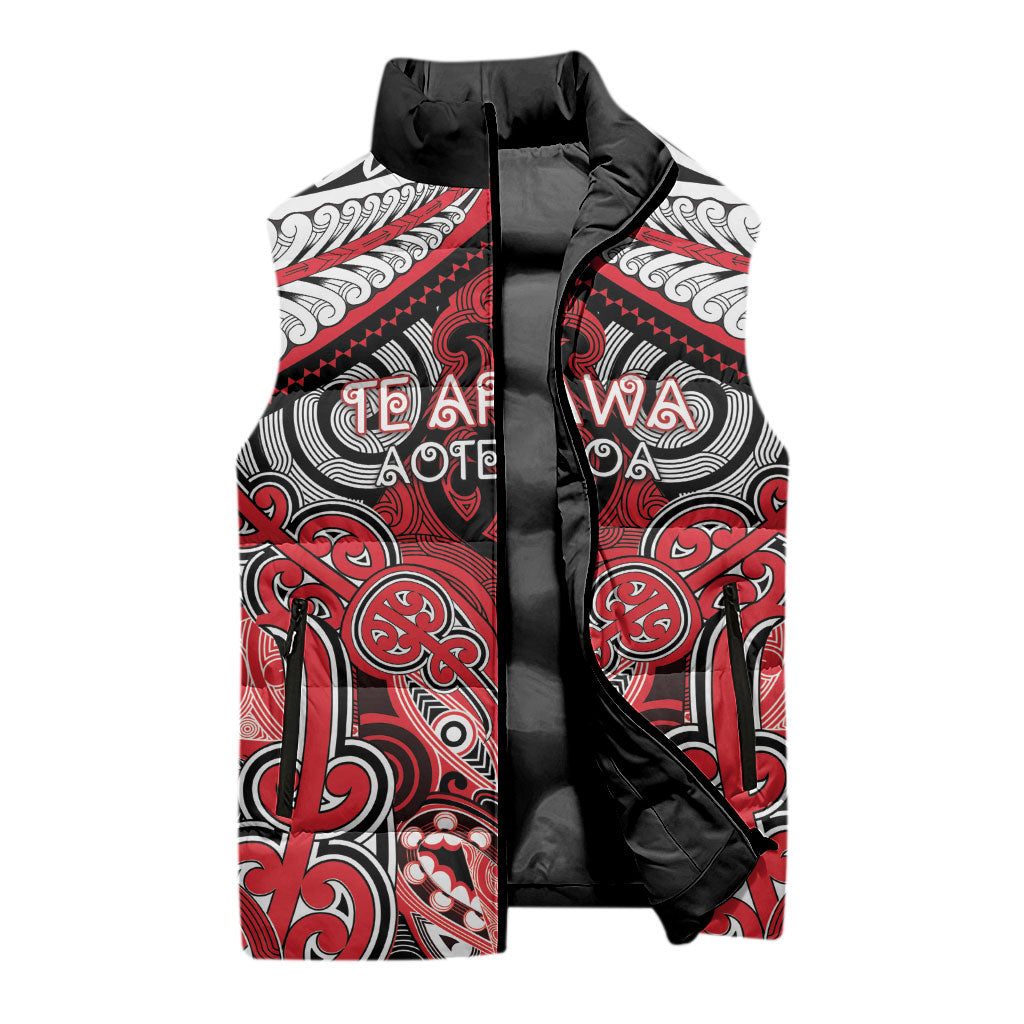 Aotearoa Iwi Te Arawa Personalised Sleeveless Puffer Jacket Maori Kowhaiwhai Pattern LT19 - Polynesian Pride
