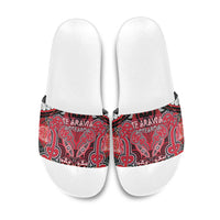 Aotearoa Iwi Te Arawa Slide Sandals Maori Kowhaiwhai Pattern LT19 Red - Polynesian Pride