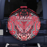 Aotearoa Iwi Te Arawa Spare Tire Cover Maori Kowhaiwhai Pattern LT19 No hole Red - Polynesian Pride