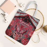 Aotearoa Iwi Te Arawa Tote Bag Maori Kowhaiwhai Pattern LT19 White Strap One Size Red - Polynesian Pride