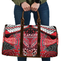 Aotearoa Iwi Te Arawa Travel Bag Maori Kowhaiwhai Pattern LT19 Red - Polynesian Pride