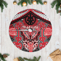 Aotearoa Iwi Te Arawa Tree Skirt Maori Kowhaiwhai Pattern LT19 Casual Red - Polynesian Pride