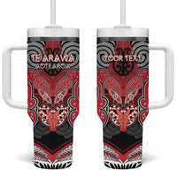 Aotearoa Iwi Te Arawa Personalised Tumbler With Handle Maori Kowhaiwhai Pattern LT19 One Size: 40 oz Red - Polynesian Pride