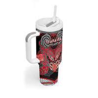 Aotearoa Iwi Te Arawa Personalised Tumbler With Handle Maori Kowhaiwhai Pattern LT19 - Polynesian Pride
