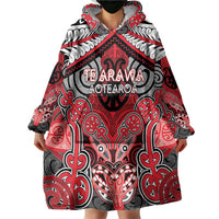Aotearoa Iwi Te Arawa Personalised Wearable Blanket Hoodie Maori Kowhaiwhai Pattern LT19 - Polynesian Pride