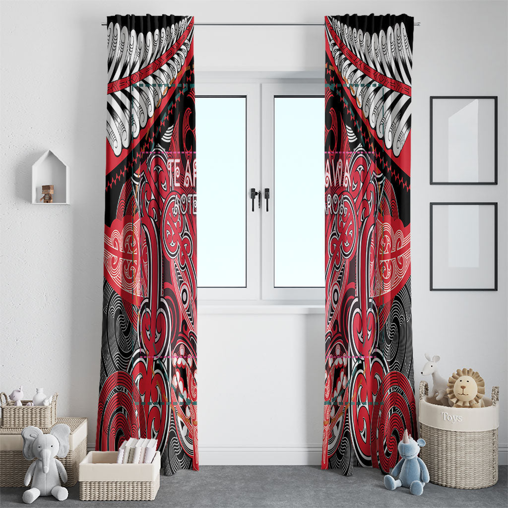 Aotearoa Iwi Te Arawa Window Curtain Maori Kowhaiwhai Pattern LT19 - Polynesian Pride