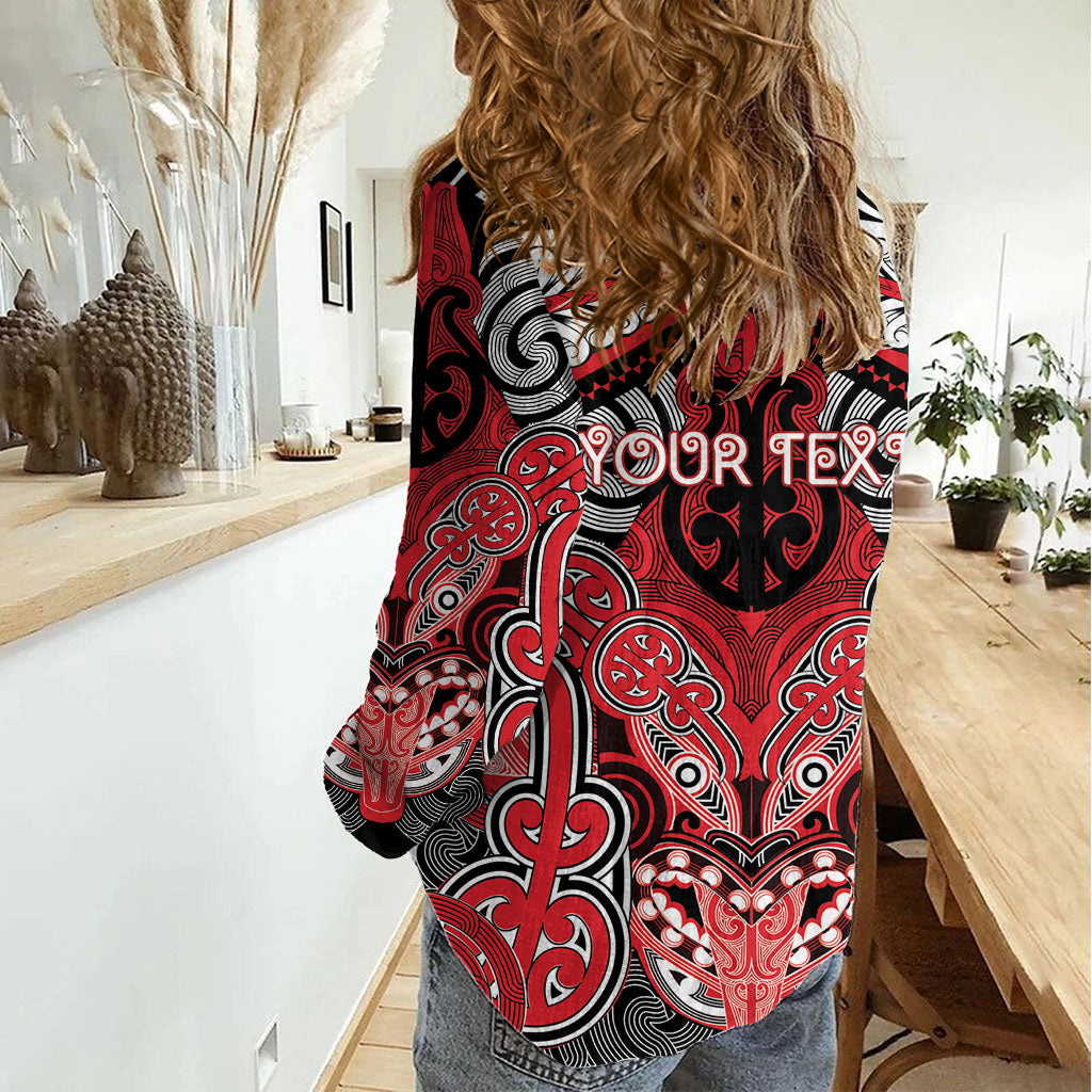 Aotearoa Iwi Te Arawa Personalised Women Casual Shirt Maori Kowhaiwhai Pattern LT19 - Polynesian Pride