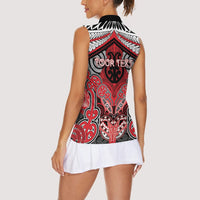 Aotearoa Iwi Te Arawa Personalised Women Sleeveless Polo Shirt Maori Kowhaiwhai Pattern LT19 - Polynesian Pride