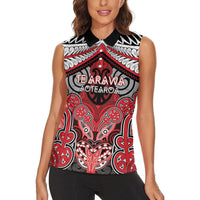 Aotearoa Iwi Te Arawa Personalised Women Sleeveless Polo Shirt Maori Kowhaiwhai Pattern LT19 - Polynesian Pride