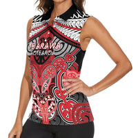 Aotearoa Iwi Te Arawa Personalised Women Sleeveless Polo Shirt Maori Kowhaiwhai Pattern LT19 - Polynesian Pride