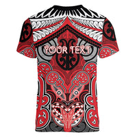 Aotearoa Iwi Te Arawa Personalised Women V-Neck T-Shirt Maori Kowhaiwhai Pattern LT19 - Polynesian Pride