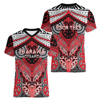 Aotearoa Iwi Te Arawa Personalised Women V-Neck T-Shirt Maori Kowhaiwhai Pattern LT19 - Polynesian Pride