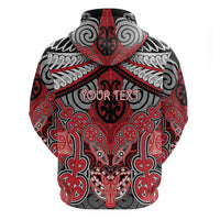 Aotearoa Iwi Te Arawa Personalised Zip Hoodie Maori Kowhaiwhai Pattern LT19 - Polynesian Pride