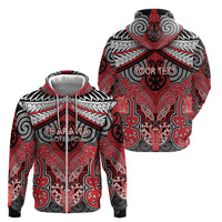 Aotearoa Iwi Te Arawa Personalised Zip Hoodie Maori Kowhaiwhai Pattern LT19 - Polynesian Pride