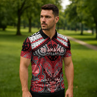 Aotearoa Iwi Te Arawa Personalised Zipper Polo Shirt Maori Kowhaiwhai Pattern LT19 - Polynesian Pride