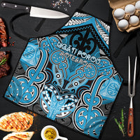 Aotearoa Iwi Ngati Porou Apron Maori Kowhaiwhai Pattern LT19 Blue - Polynesian Pride