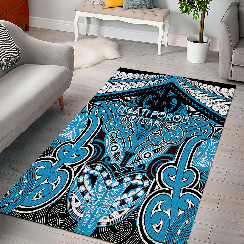 Aotearoa Iwi Ngati Porou Area Rug Maori Kowhaiwhai Pattern LT19 - Polynesian Pride