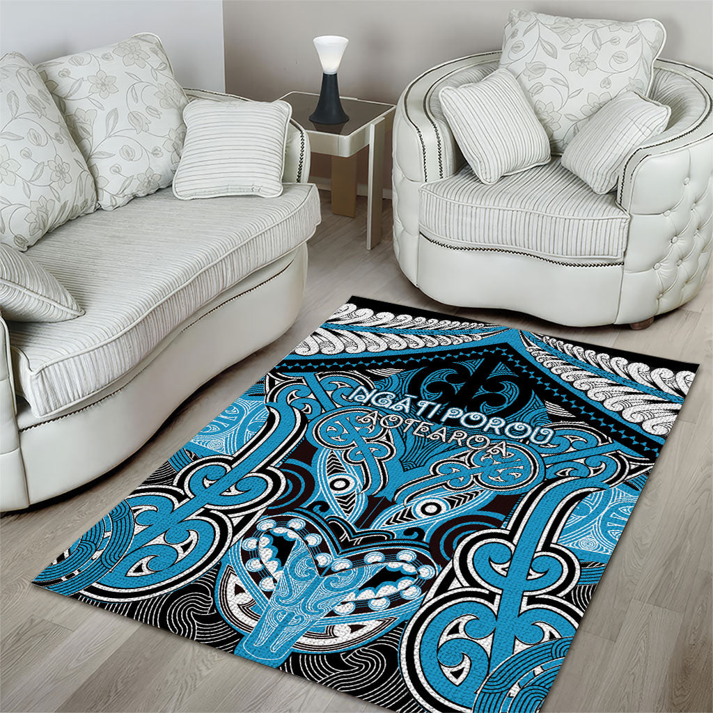 Aotearoa Iwi Ngati Porou Area Rug Maori Kowhaiwhai Pattern LT19 - Polynesian Pride
