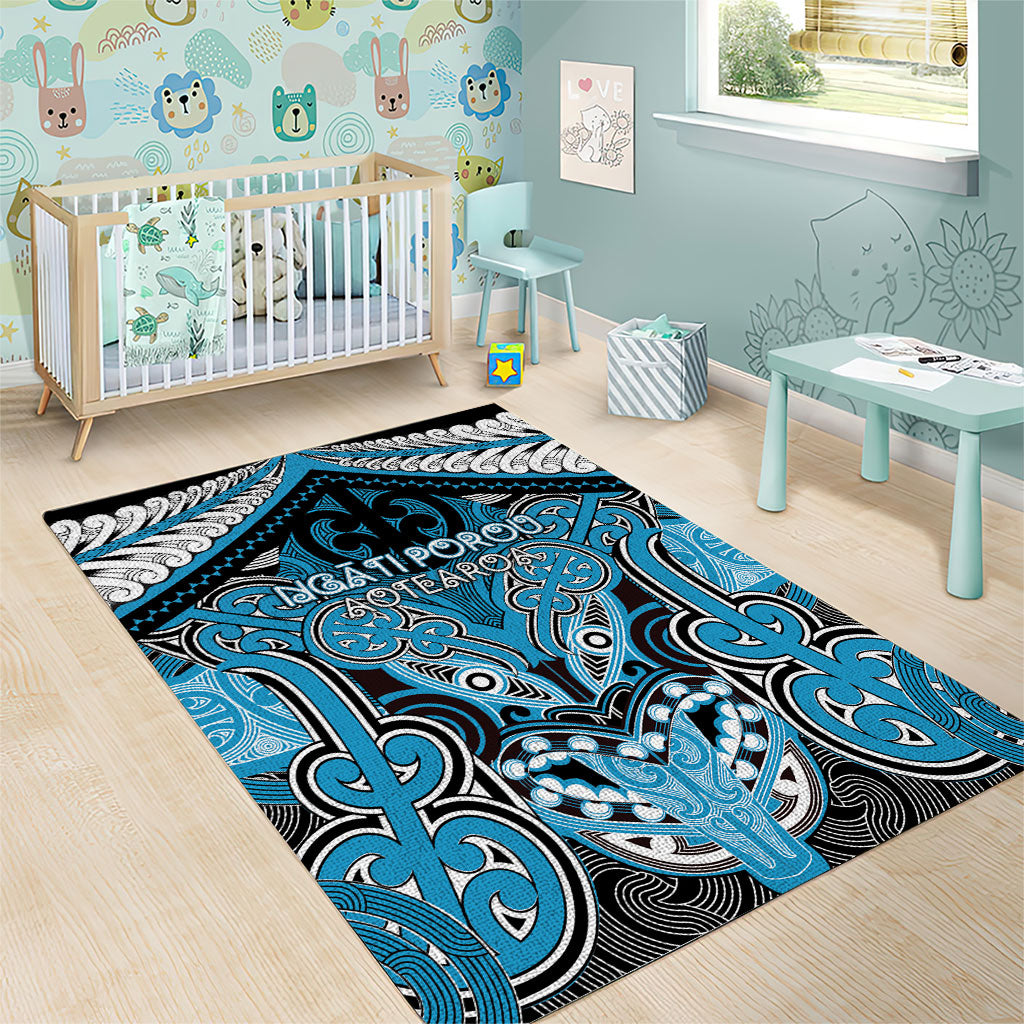 Aotearoa Iwi Ngati Porou Area Rug Maori Kowhaiwhai Pattern LT19 - Polynesian Pride