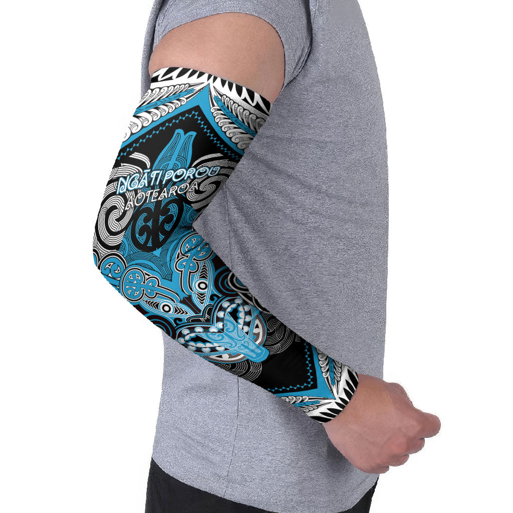Aotearoa Iwi Ngati Porou Personalised Arm Sleeves Maori Kowhaiwhai Pattern LT19 - Polynesian Pride