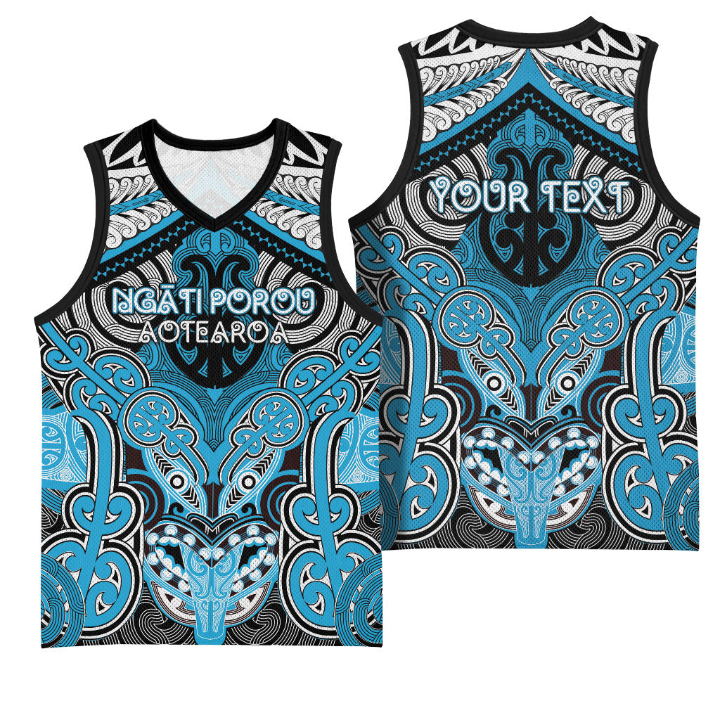 Aotearoa Iwi Ngati Porou Personalised Basketball Jersey Maori Kowhaiwhai Pattern LT19 - Polynesian Pride