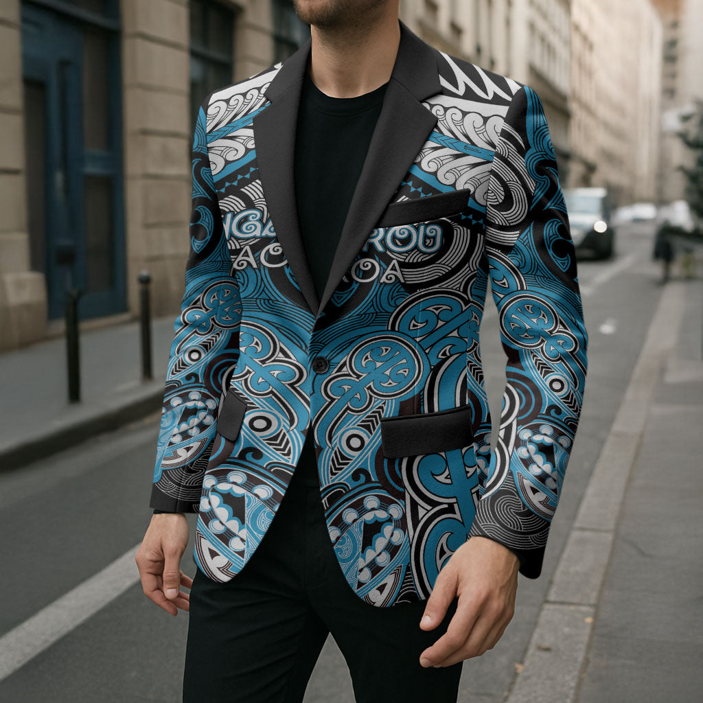 Aotearoa Iwi Ngati Porou Personalised Blazer Maori Kowhaiwhai Pattern LT19 - Polynesian Pride
