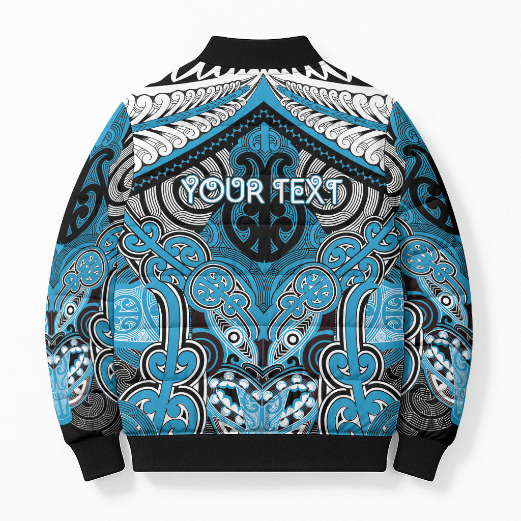 Aotearoa Iwi Ngati Porou Personalised Bomber Puffer Jacket Maori Kowhaiwhai Pattern LT19 - Polynesian Pride