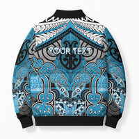 Aotearoa Iwi Ngati Porou Personalised Bomber Puffer Jacket Maori Kowhaiwhai Pattern LT19 - Polynesian Pride