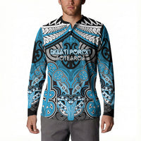 Aotearoa Iwi Ngati Porou Personalised Button Sweatshirt Maori Kowhaiwhai Pattern LT19 - Polynesian Pride