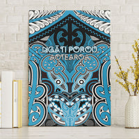 Aotearoa Iwi Ngati Porou Canvas Wall Art Maori Kowhaiwhai Pattern LT19 Without Frame Blue - Polynesian Pride