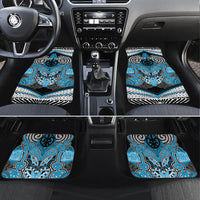 Aotearoa Iwi Ngati Porou Personalised Car Mats Maori Kowhaiwhai Pattern LT19 Set 4pcs Blue - Polynesian Pride